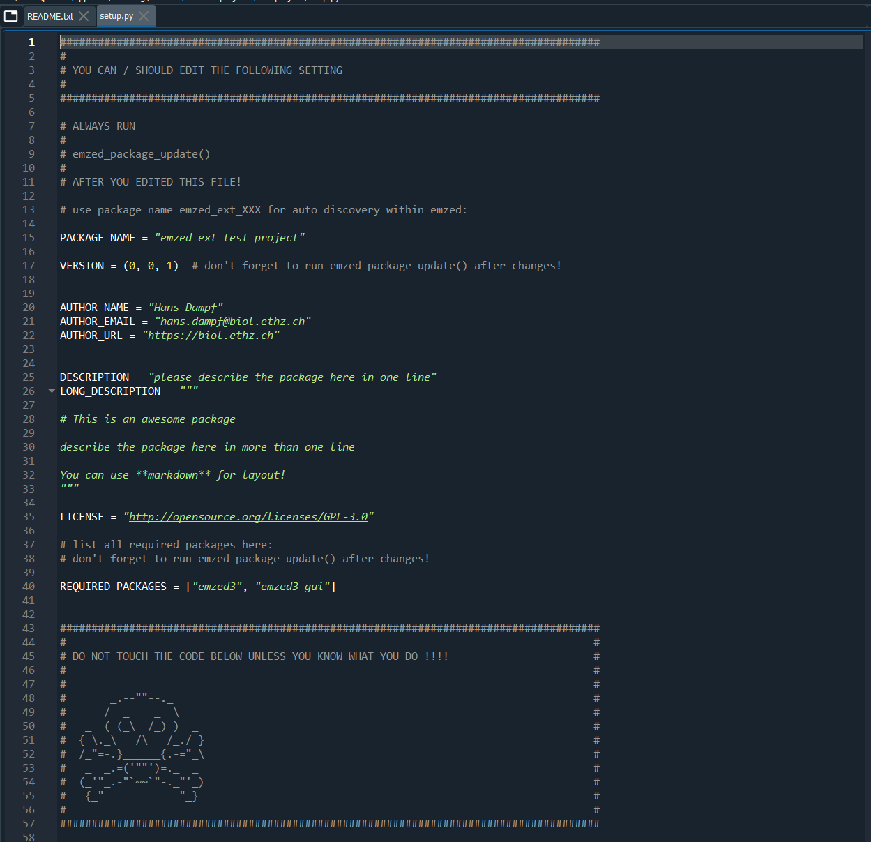 emzed_project_setup
